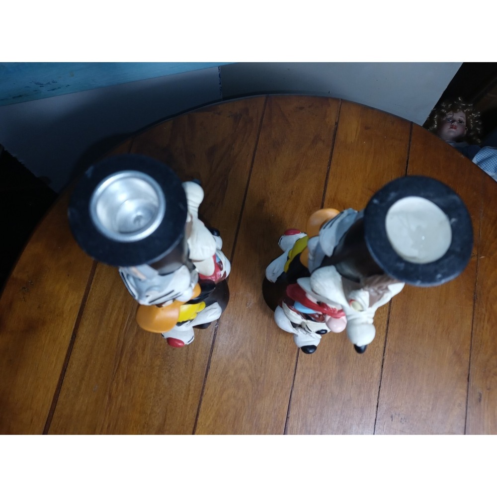 Vintage Looney Tunes Totem Candle Stick Holders 1995 Warner Bros Store-Set of 2 - Picture 4 of 12